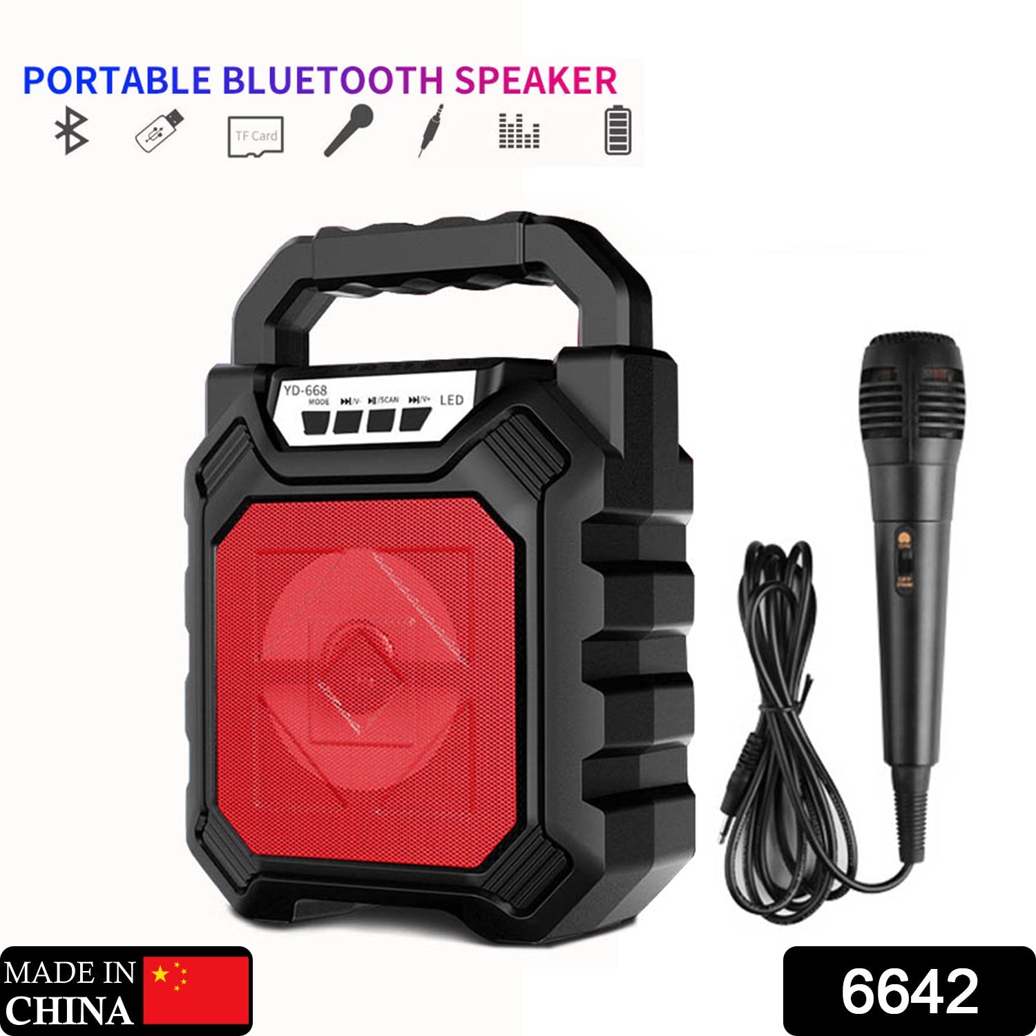 6642 Wireless Bluetooth Portable Boom Box Subwoofer Support Mic Input Outdoor Speaker 5 W Bluetooth Speaker DeoDap 6642 Wireless Bluetooth Portable Boom Box Subwoofer Support Mic Input Outdoor Speaker 5 W Bluetooth Speaker DeoDap